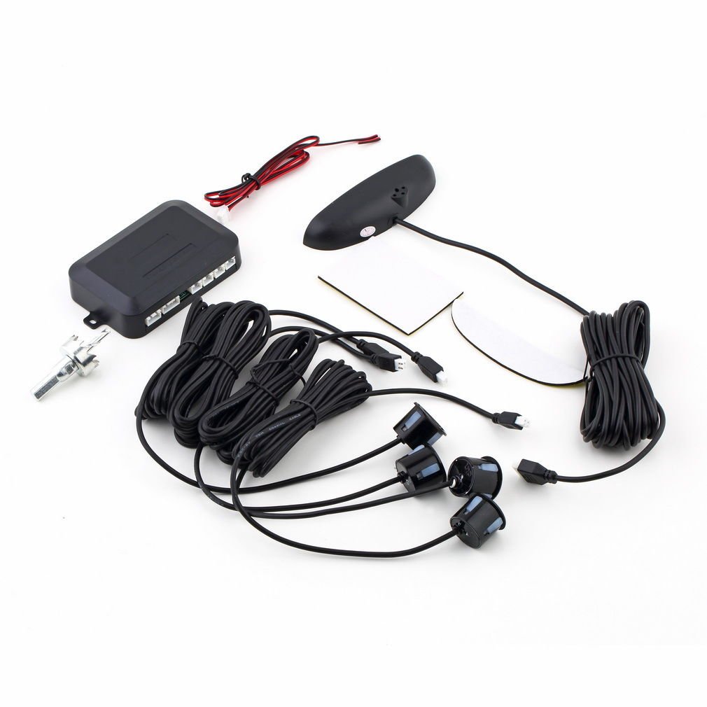 4 Parking Sensors LED Display Car Auto Backup Reverse Radar System Alarm Kit