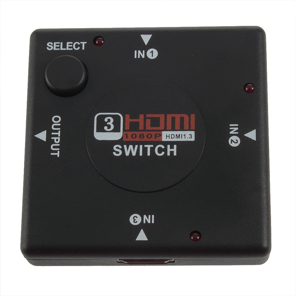 HDMI 3 Input 1 Output Switch Hub Switcher Splitter Box Port for HDTV 1080p PS3