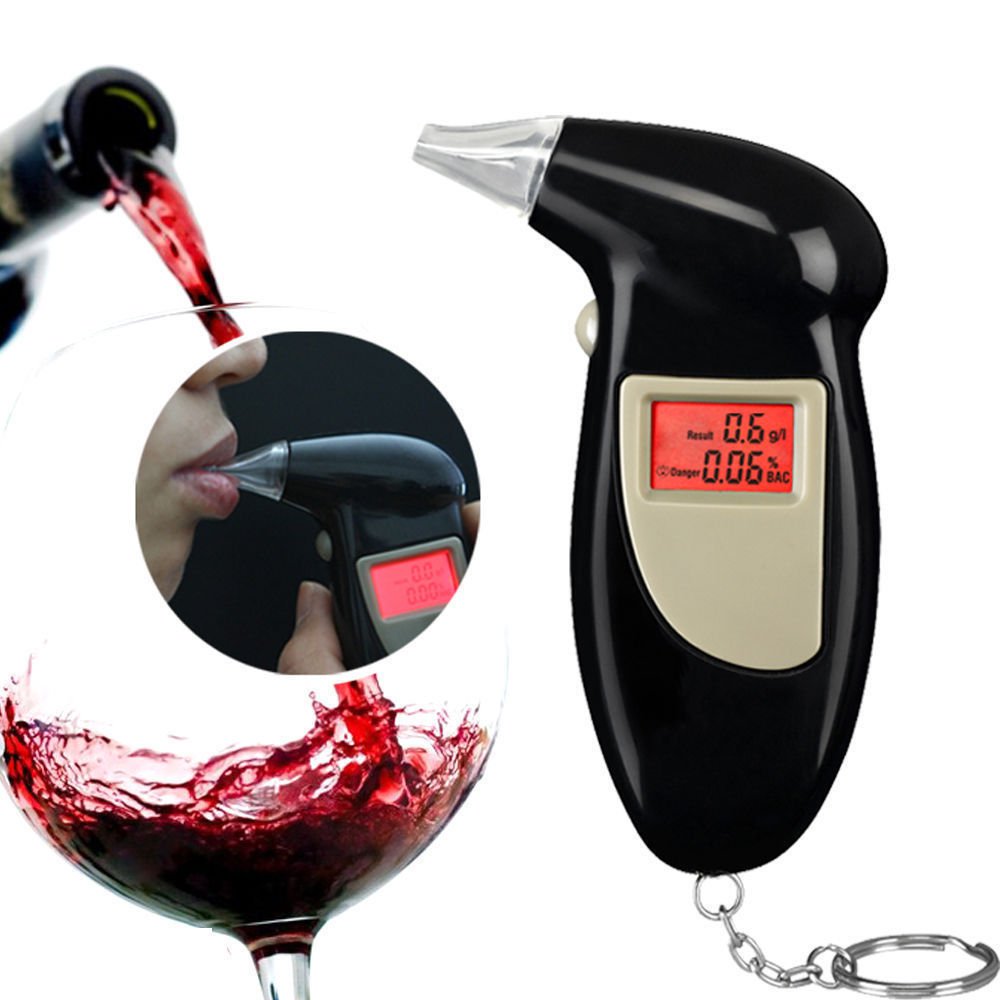 LCD Digital Alcohol Breath Tester Breathalyzer Analyzer Detector Test Keychain