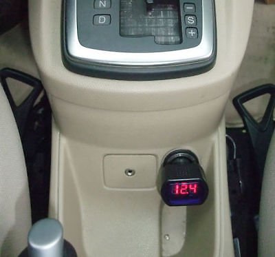 12-24V LED Display Cigarette Lighter Electric Voltage Meter for Car Battery