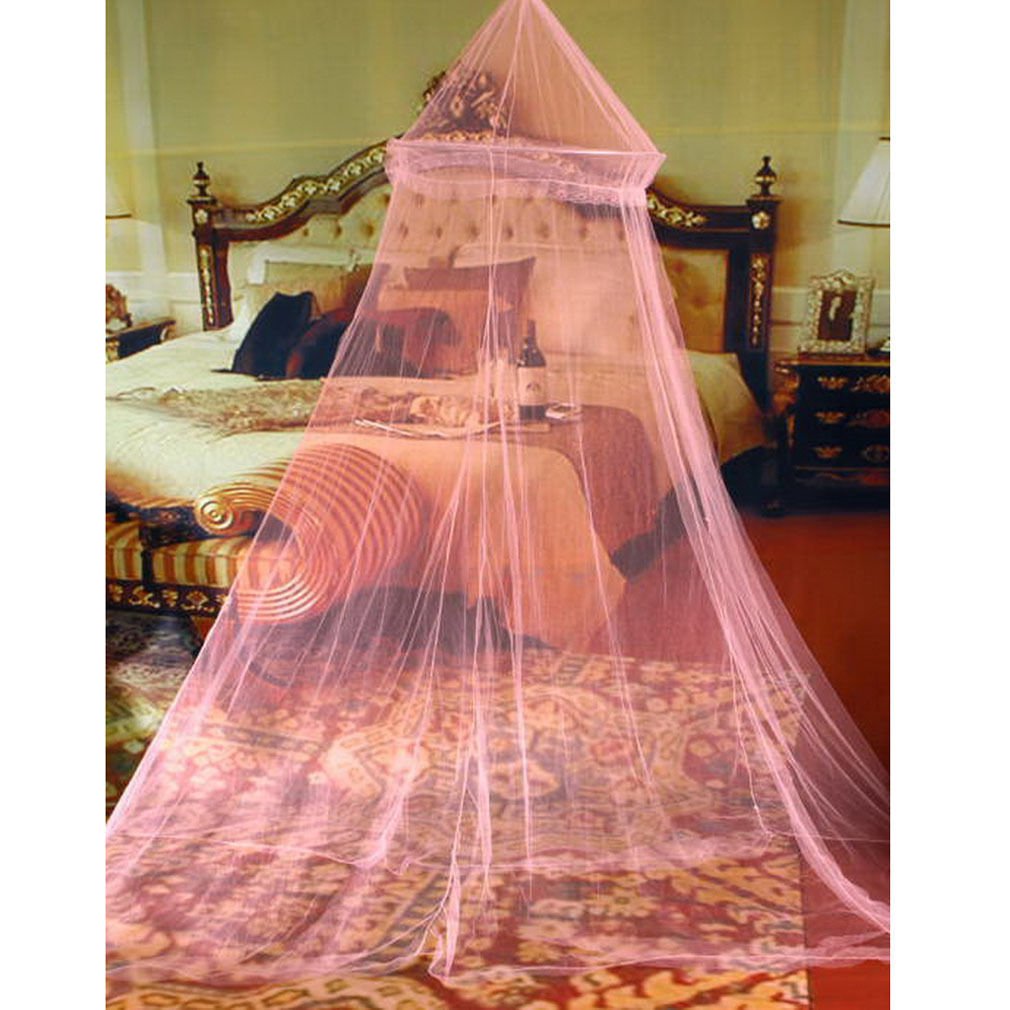 Pink 1PCS Elegant Round Lace Insect Bed Canopy Netting Curtain Dome Mosquito Net db