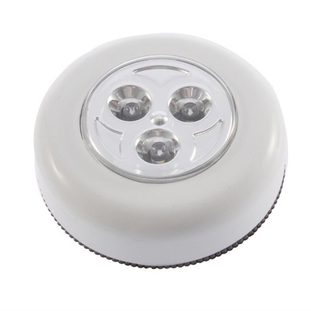 3 LED Battery Powered Stick Tap Touch Light Lamp Bedside Tent Home Silver