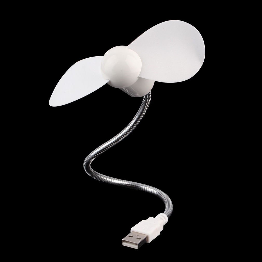 White Flexible USB Mini Cooling Fan Cooler For Laptop Desktop PC Computer DB