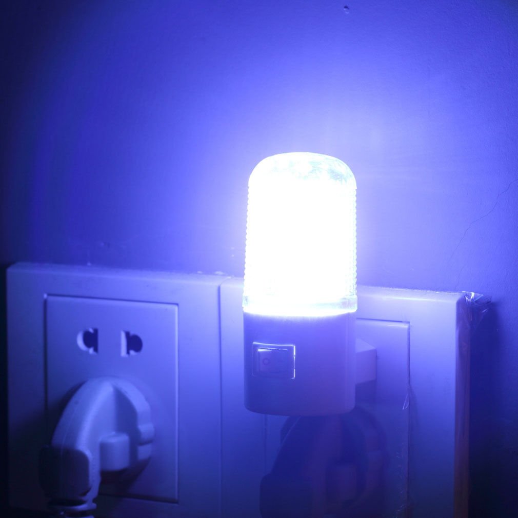 2 Pcs LED Wall Mounting Bedroom Night Lamp Licht Light Plug Lighting Bulb AC 1W-4LED db