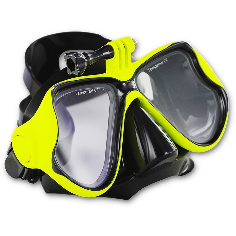 Yellow GoPro Hero 2 3 3+ 4 Scuba Diving Glasses Swimming Face Mask Snorkel Camera Mount db