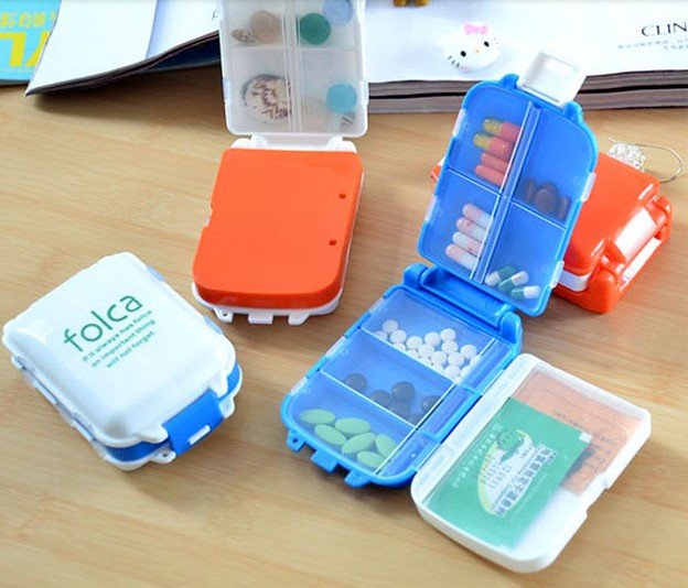 1 Pcs Portable Mini Sort Folding Vitamin Medicine Drug Container Pill Box Storage Cases