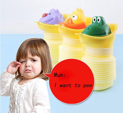 Portable Travel Cartoon Urinal Car Toilet For Boy & Girl Kid Potty Training DB