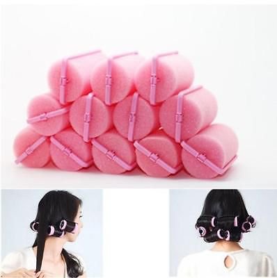 12Pcs Magic Sponge Foam Cushion Hair Styling Rollers Curlers Twist Tool db