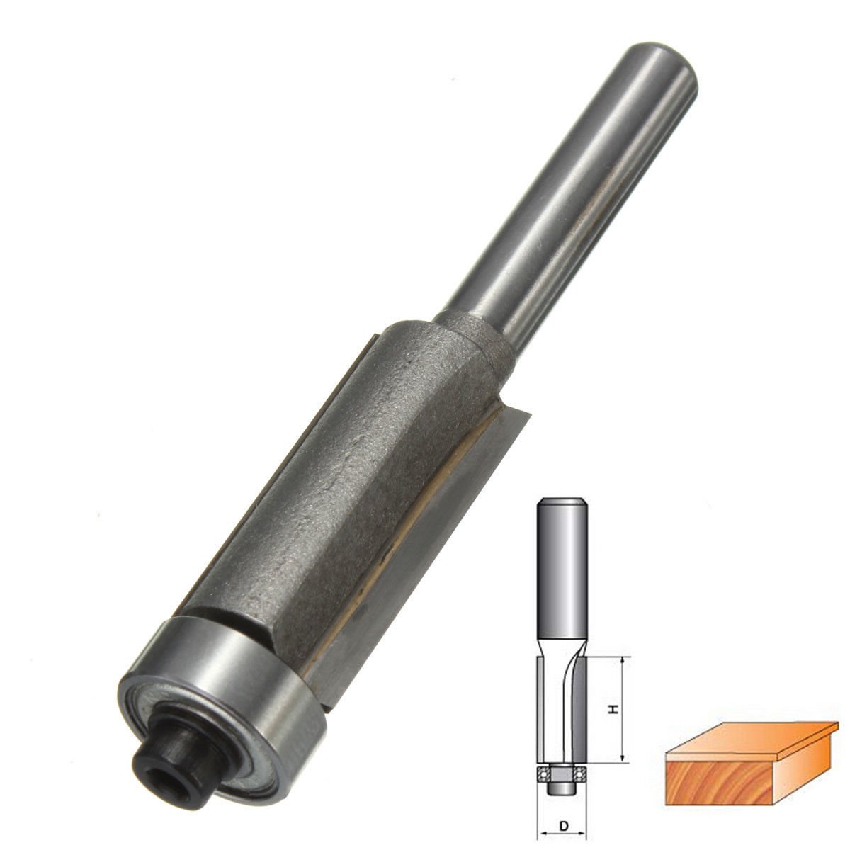 Flush Trim Bit Set 1/4'' Straight Shank Router Bits Carbide Tipped 6mm db