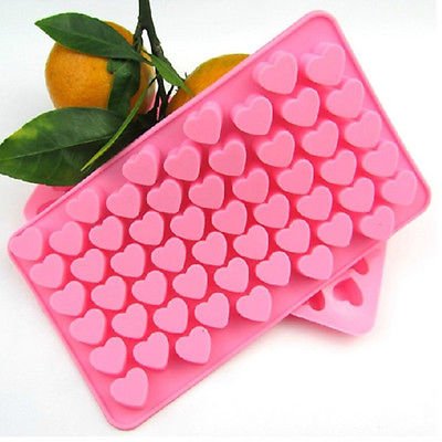 Heart Cube Rectangle Chocolate/Ice Silicone Cake Soap Baking Mold db