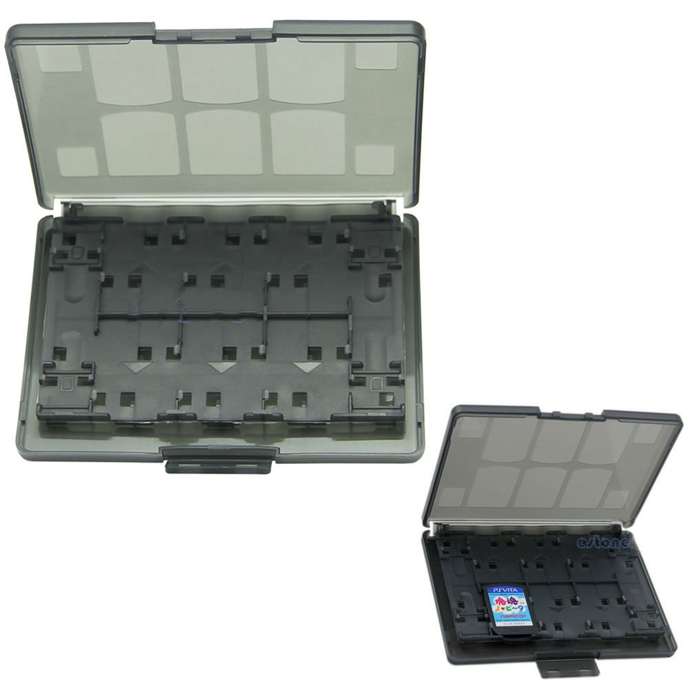 Black 18 in 1 Game Memory Card Holder Case Storage Box for Sony PS Vita PSV db