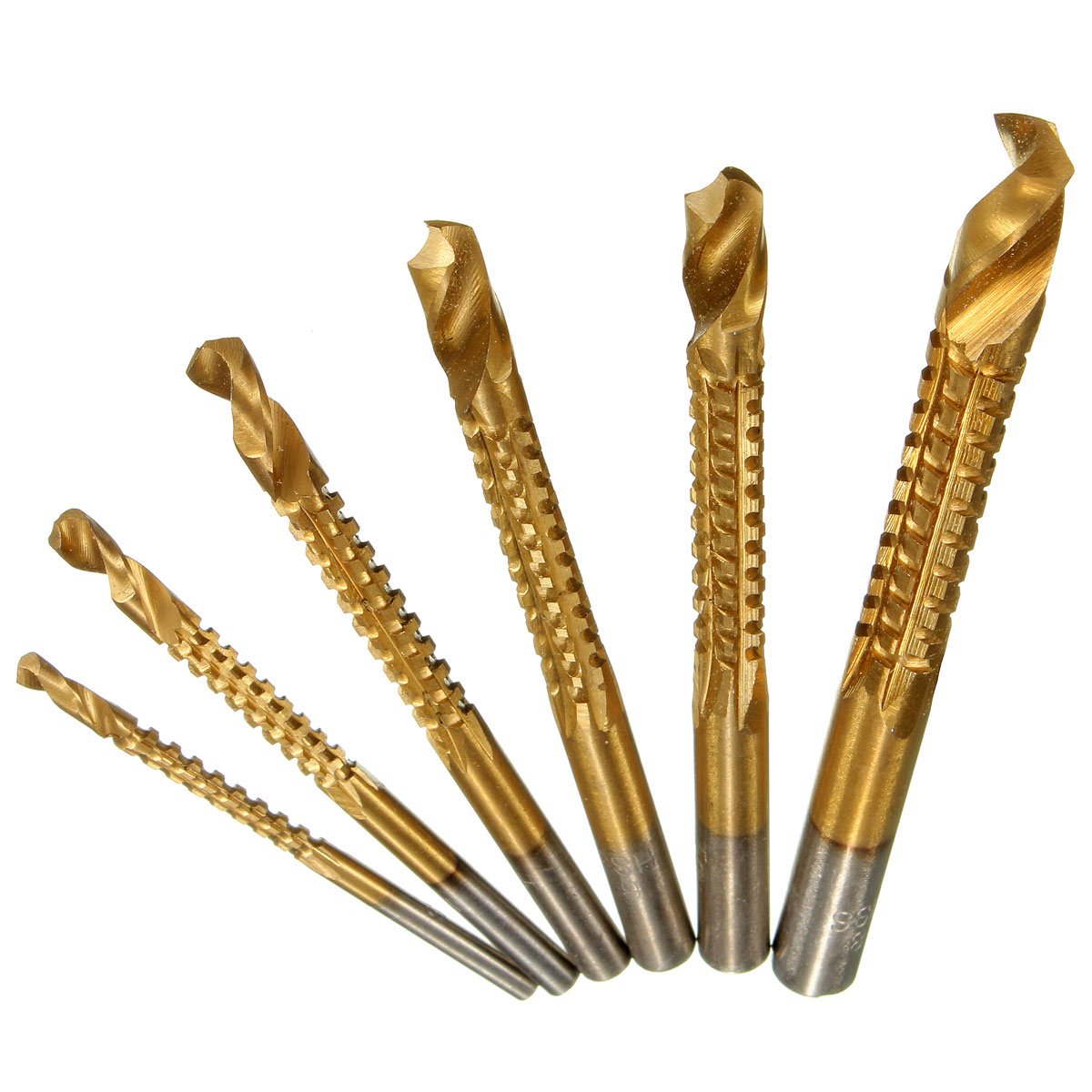 6Pcs Min Titanium Coated HSS High Speed Steel Drill Bit Set Tool Woodworking db