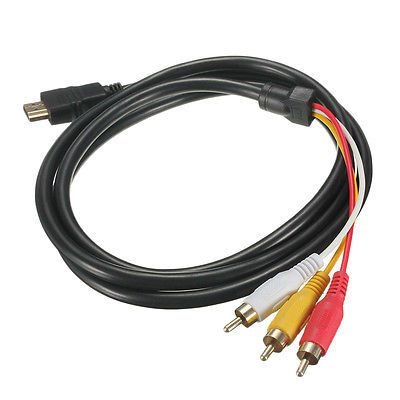 5 Feet 1080P HDTV HDMI Male to 3 RCA Audio Video AV Cable Cord Adapter dbdb