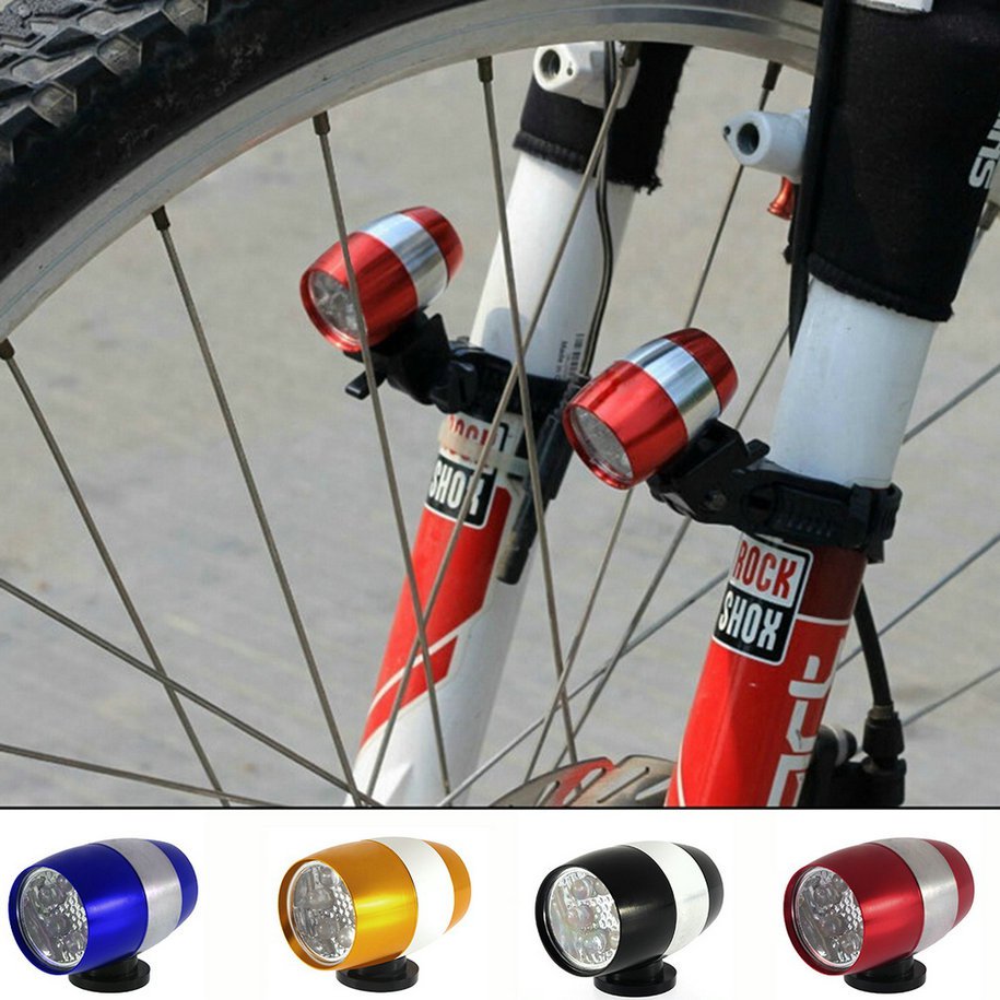 2 x Cycling Bicycle Head Front Flash Light Warning Lamp Safety Waterproof Golden