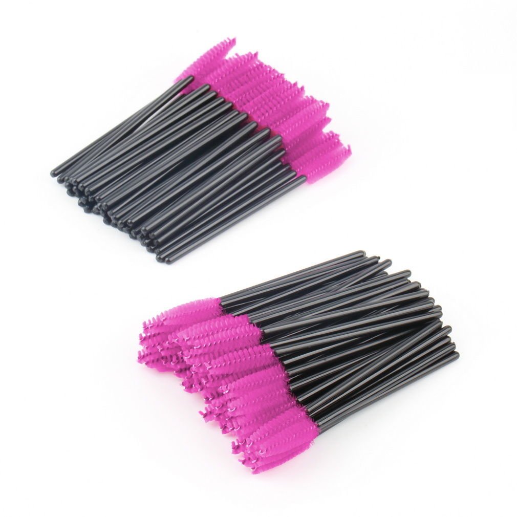 100 PCS Disposable Eyelash Mini Brush Mascara Wand Applicator Spooler Makeup db