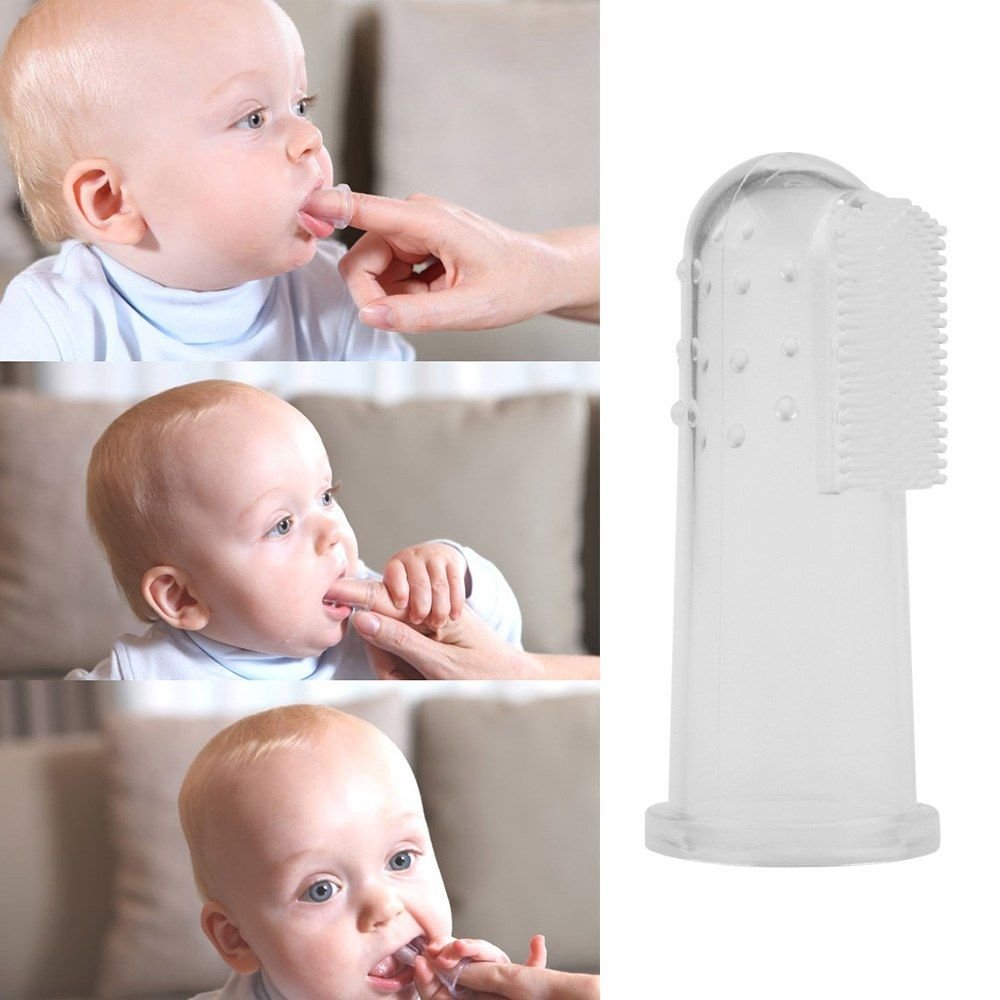 Kids Baby Infant Soft Silicone Finger Toothbrush Teeth Rubber Massager Brush 1 Pcs