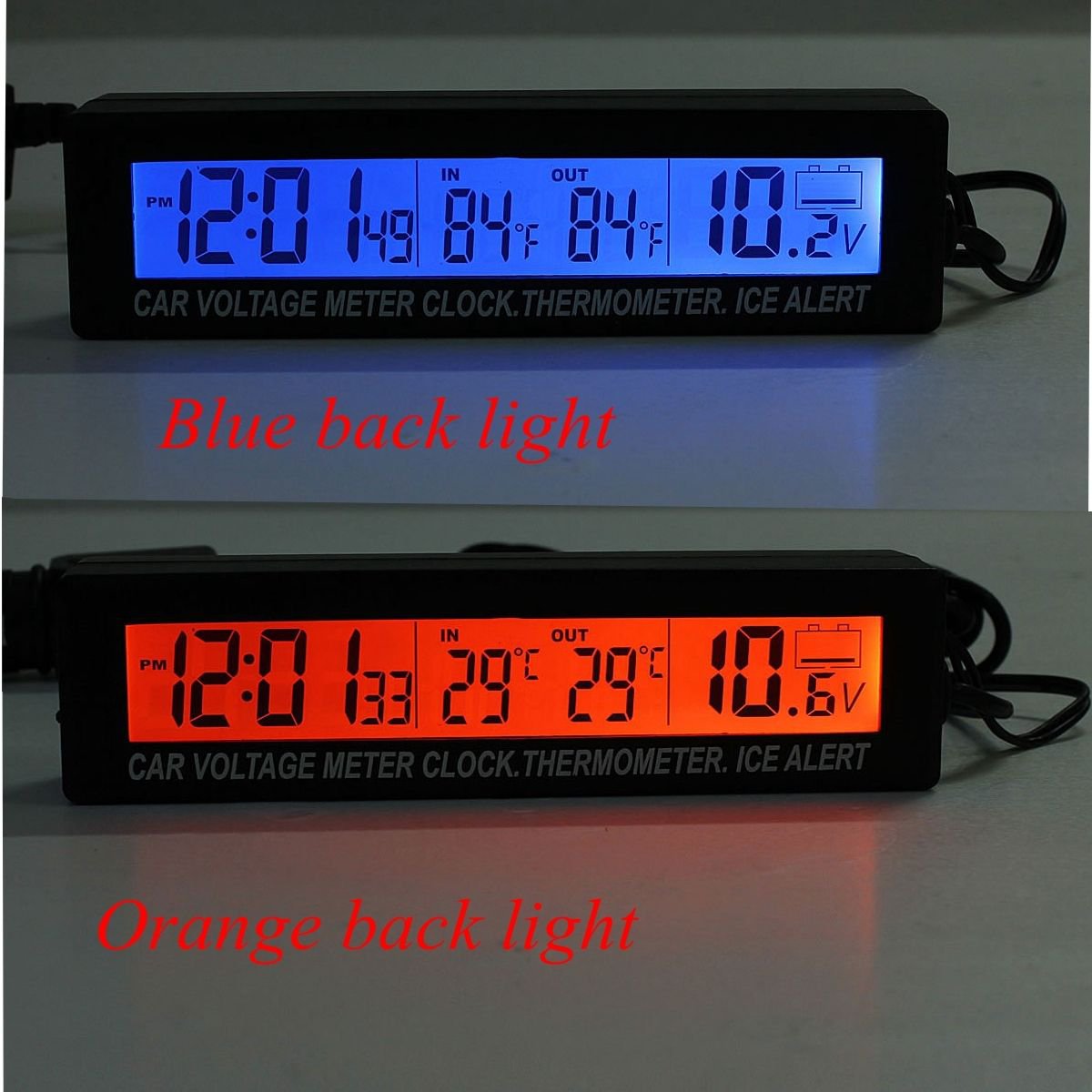 Car Auto LCD Digital Clock Thermometer Temperature Voltage Meter Monitor db
