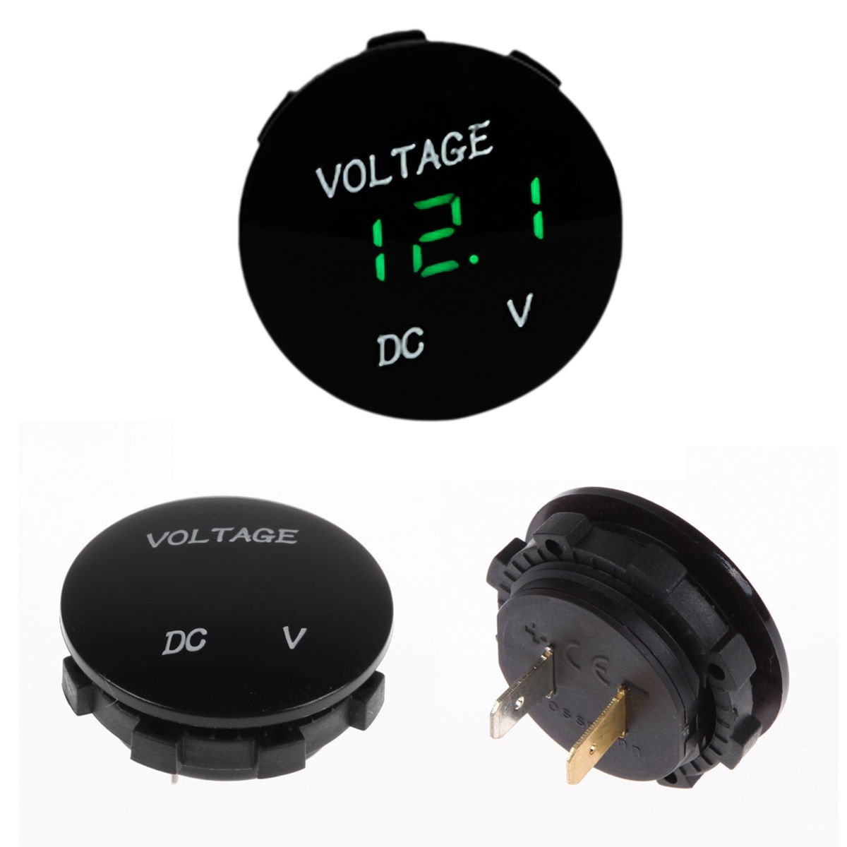 12V-24V Car Motorcycle LED Digital Display Voltmeter Socket Gauge Meter Green db