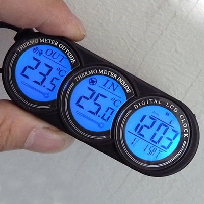 Multi-function Car Auto Vehicle In/Out LCD Thermometer Backlight Calendar Clock db