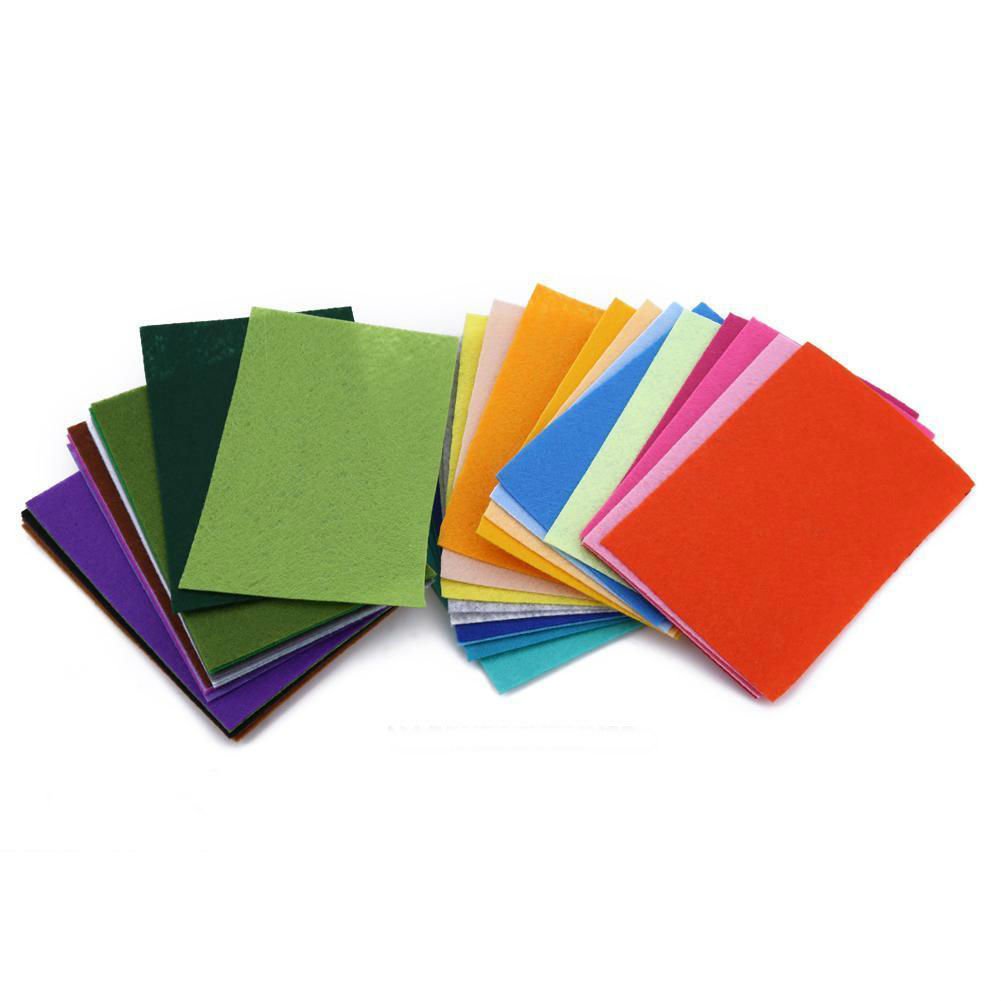 40PCS Rainbow Colorful Felt Sheets DIY Craft Polyester Wool Blend Fabric 10x15cm FGH