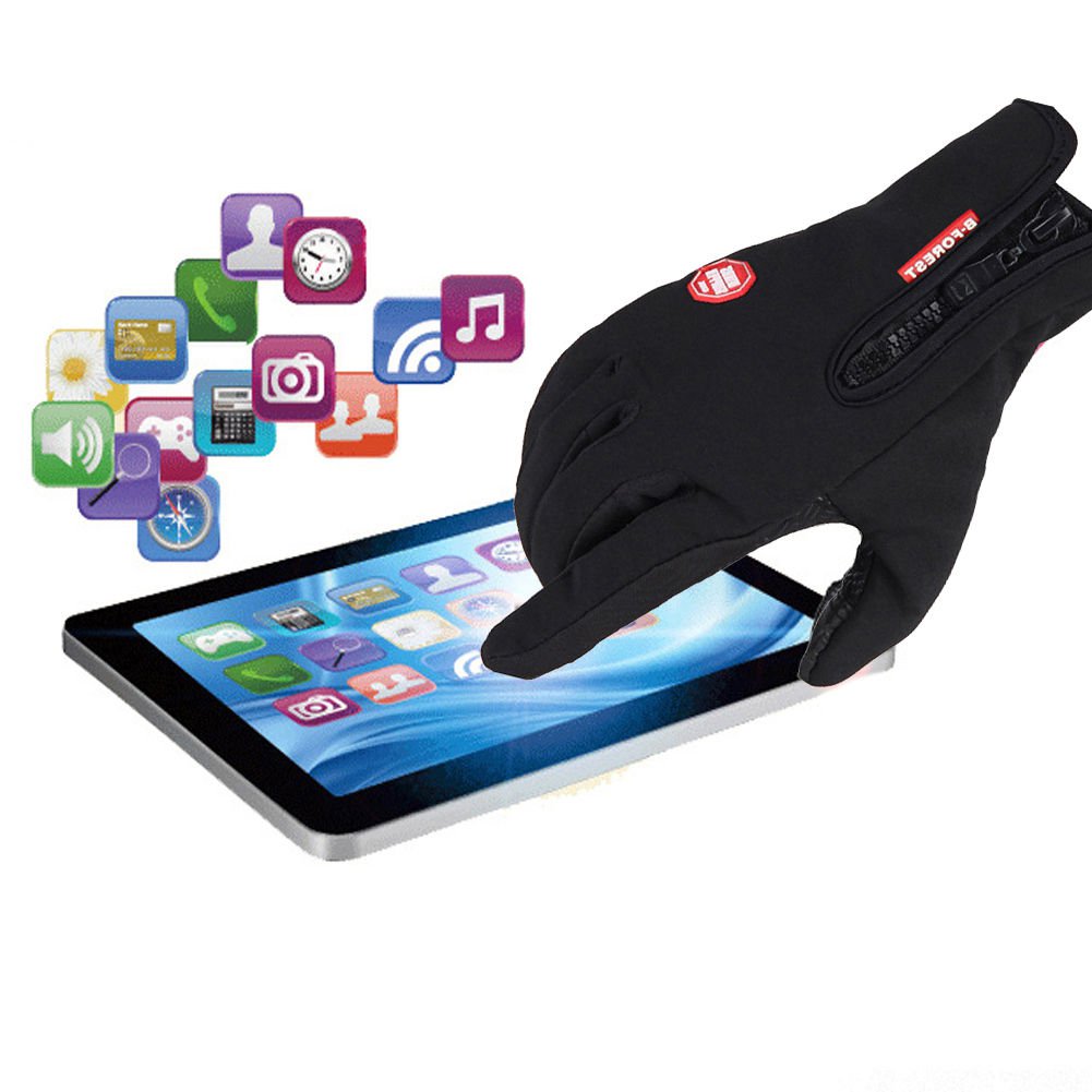 Windproof Waterproof Touch Screen Warm Glove Mittens Fleece Outdoor Cycling Size M