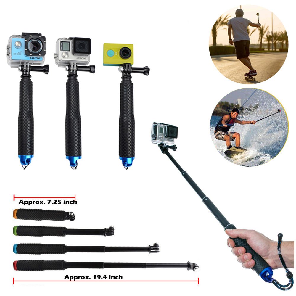 Waterproof Handheld Monopod Tripod Selfie Stick Pole for Gopro Hero 4 3+ SJ4000 dfg