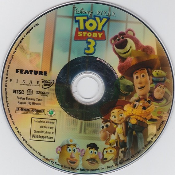 ** Replacement Disc ** Disney Toy Story 3 - Dvd   Disc Only