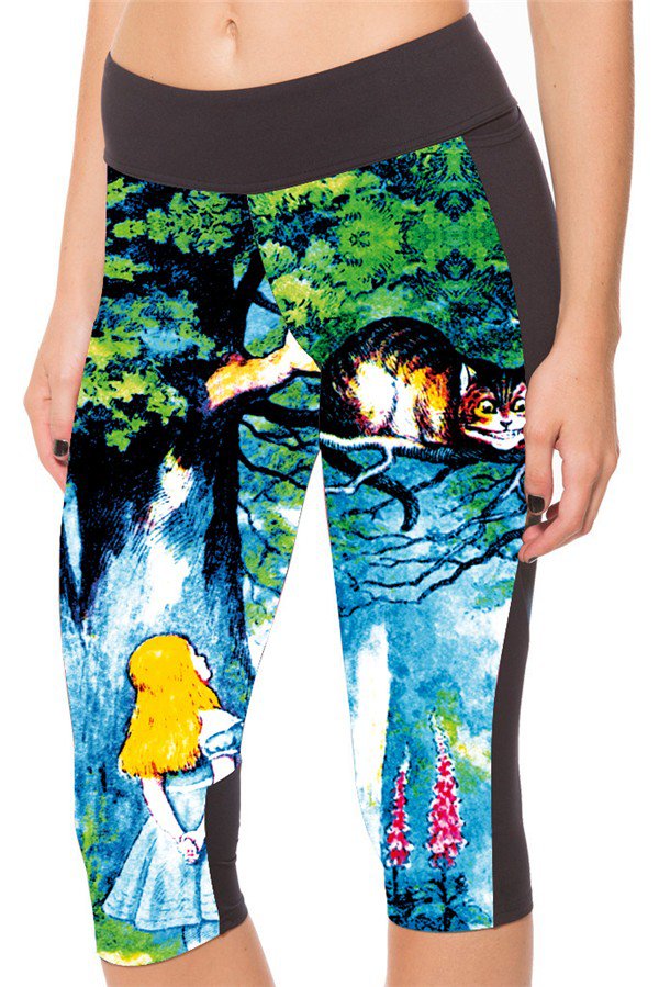 Alice in Wonderland capri leggings