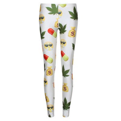 Cannabis weed leaf emoji leggings