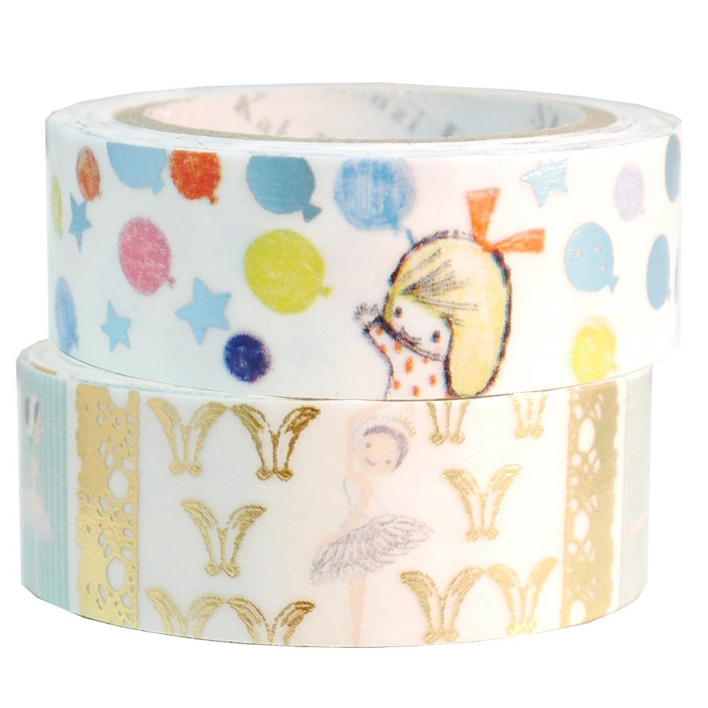 Masking Tape By Shinzi Katoh Collection Set of 2 Girl and Ballerina