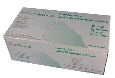 Powder Free Latex Gloves, Box of 100 - Size Small