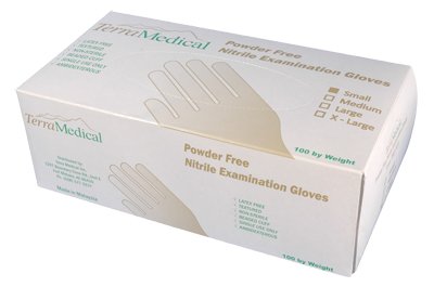 Nitrile Powder Free Exam Gloves, Box of 100, Size Small