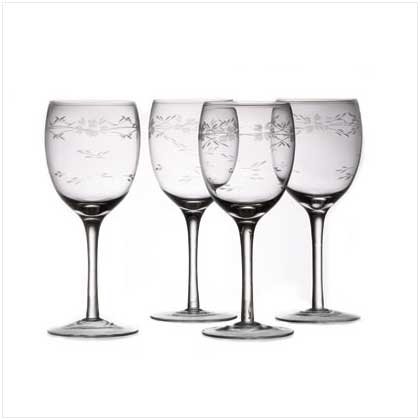 Etched Wine Glasses