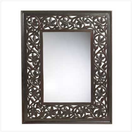 Carved Leaf-Framed Mirror