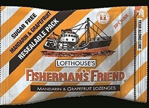 (Pack of 12) Fisherman's Friend 25g Sugar free Mandarin & Grapefruit Lozenges