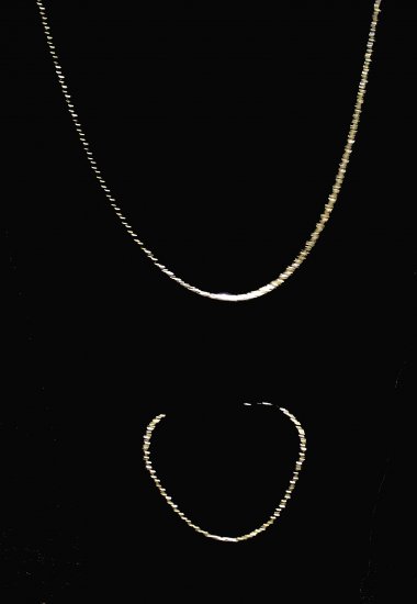 14 kt Gold Round Wheat 2 piece ( Necklace & Bracelet)