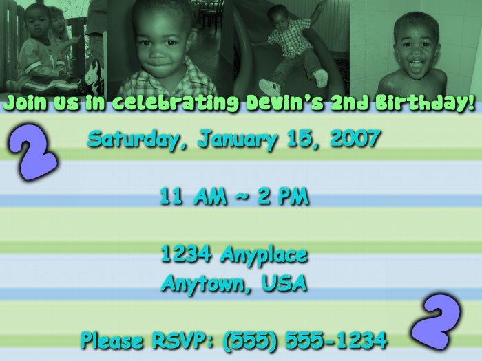 Green Tinted Personalized Birthday Invitation