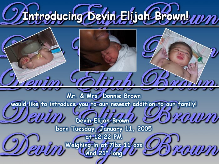Birth Announcement featuring...