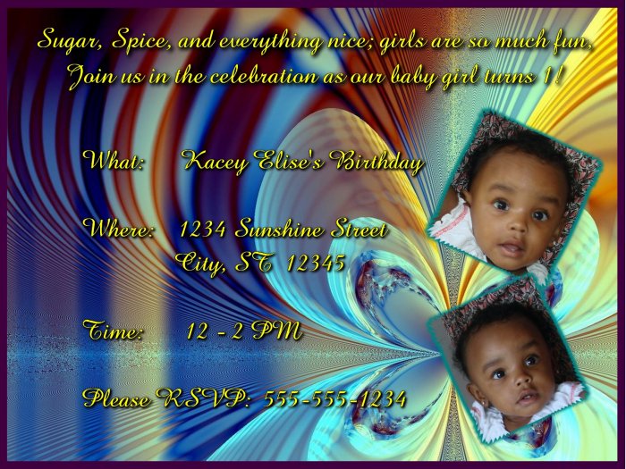 Vanity Butterfly Birthday Invitation for Girl