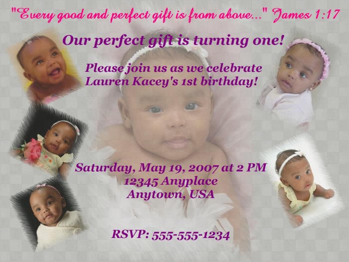 Vanity Birthday invite with Checkered Purple Background