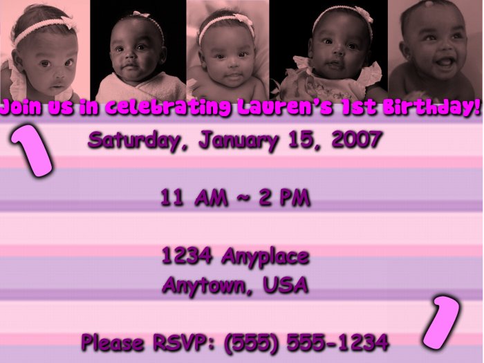 Pink Tinted Personalized Birthday Invitation