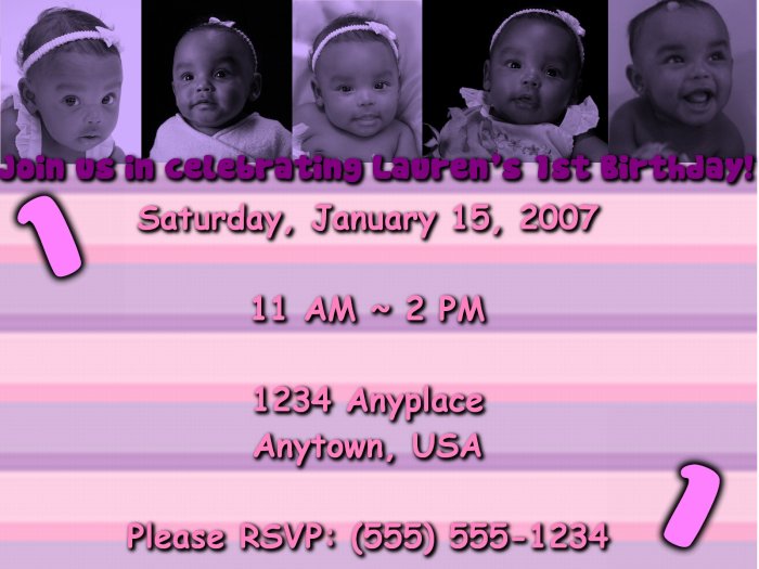 Tinted Purple Birthday Invitation