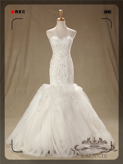 New Arrival Glamorous Full High Quality Lace Appliqued Mermaid Wedding Dresses