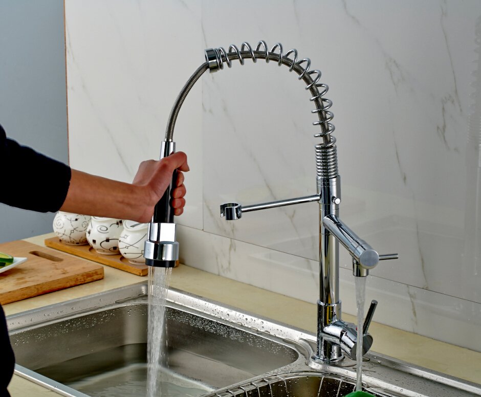 Kitchen Faucet Swivel Spout Pull Out Tap