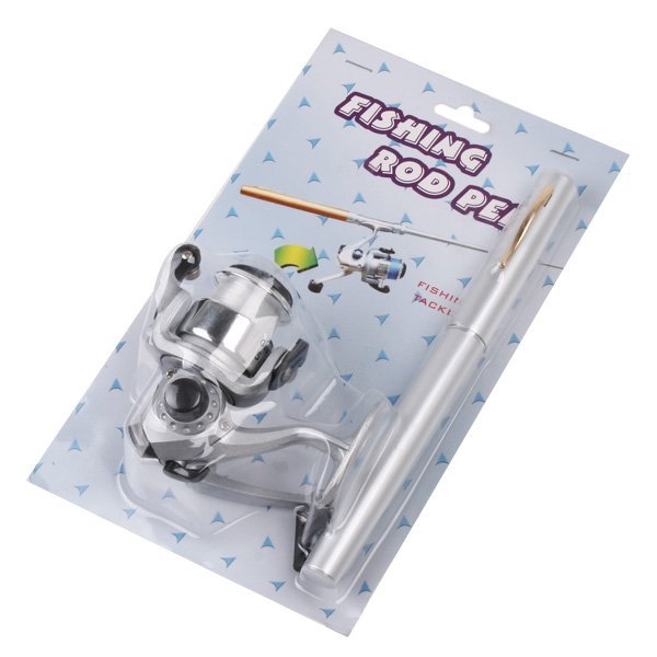 Mini Aluminum Pocket Pen Fishing Pole + Fishing Reel