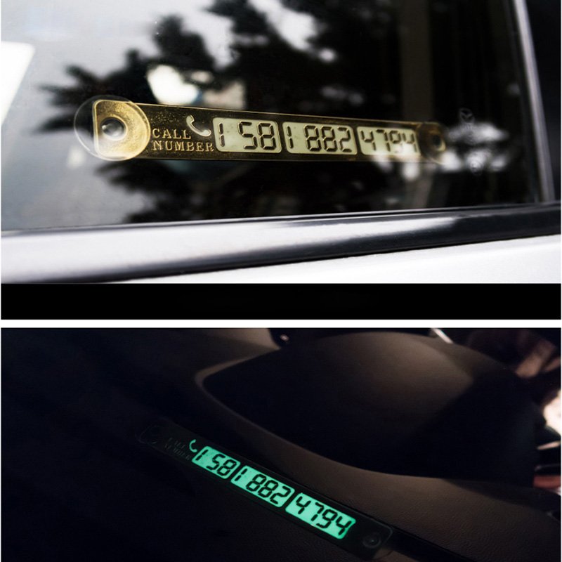 Temporary Car Parking Card Telephone Number Card Notification Night Light Sucker Plate Car Styling