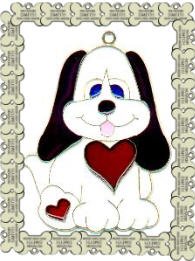 FREE SHIPPING!!! Dog Heart Suncatcher Stained Glass (Puppy)