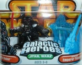 FREE SHIPPING STAR WARS GALACTIC HEROES HOLOGRAPHIC PALPATINE DARTH VADER 2 PACK