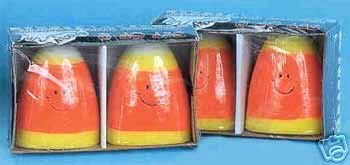 SET OF 4 Halloween Candy Corn Candles BRAND NEW