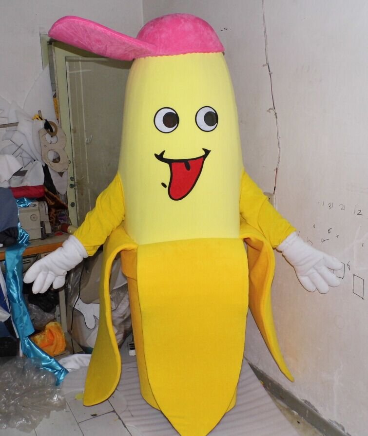 CosplayDiy Unisex Mascot Costume Fruit Banana Mascot Costume Cosplay For Party